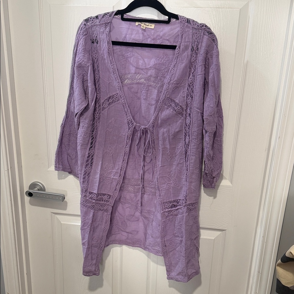 Indigo Thread Co. Purple Lace Cardigan